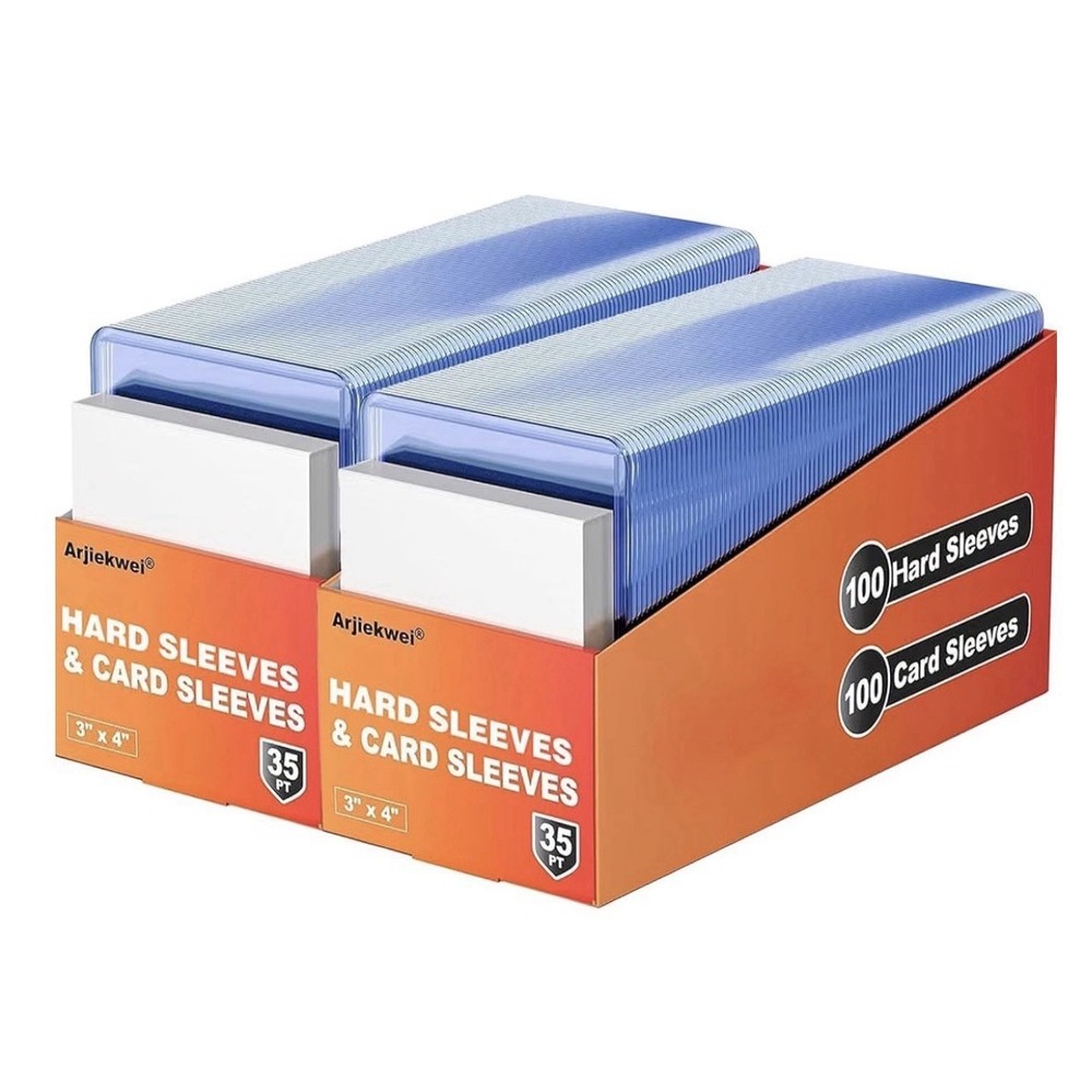400 Card Sleeves Hard Plastic Arjiekwei 3"X4" Baseball Cards Protectors Plastic